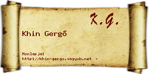 Khin Gergő névjegykártya