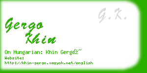 gergo khin business card